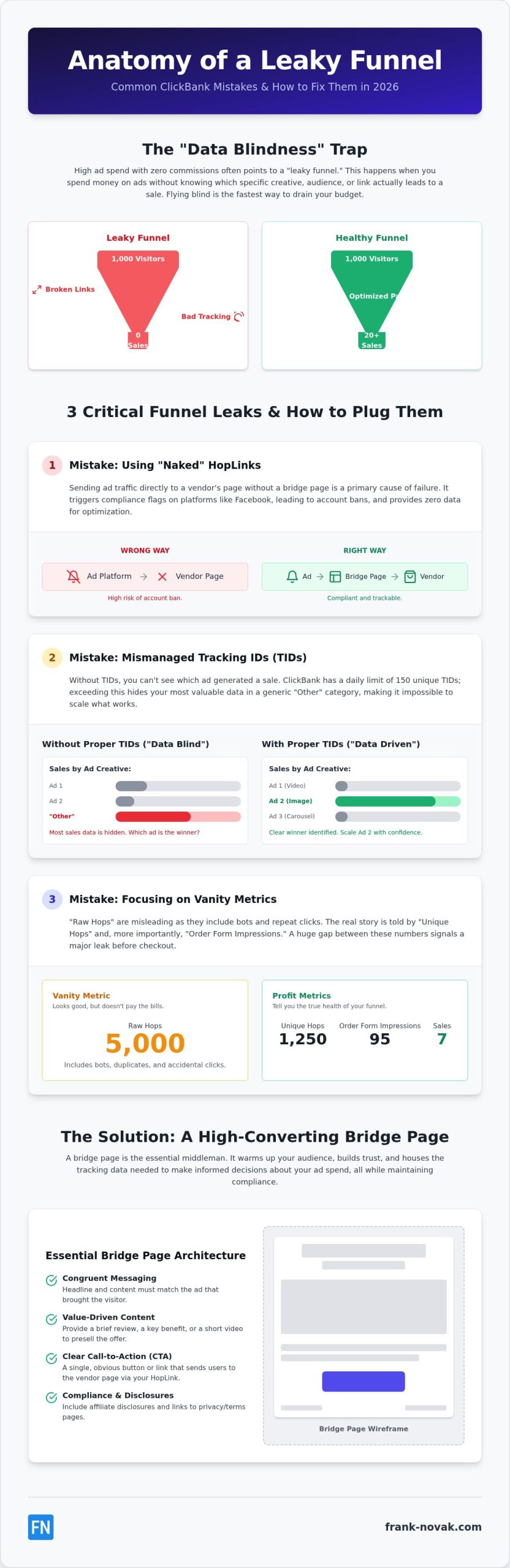 Common ClickBank Funnel Mistakes: Why Your Commissions Are Leaking in 2026