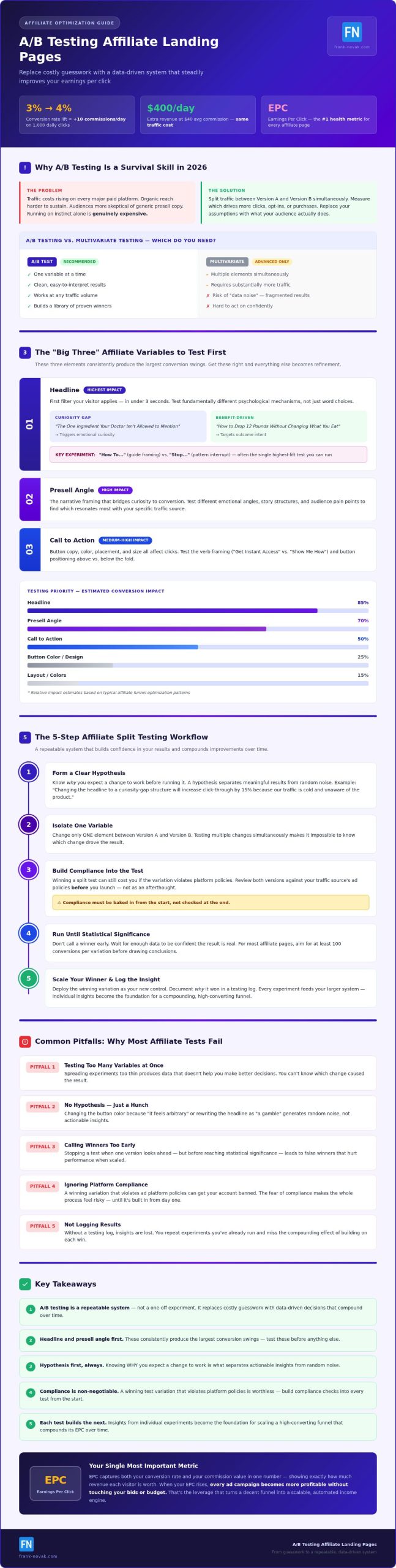 A/B Testing Affiliate Landing Pages: The 2026 Data-Driven Guide to Maximum ROI